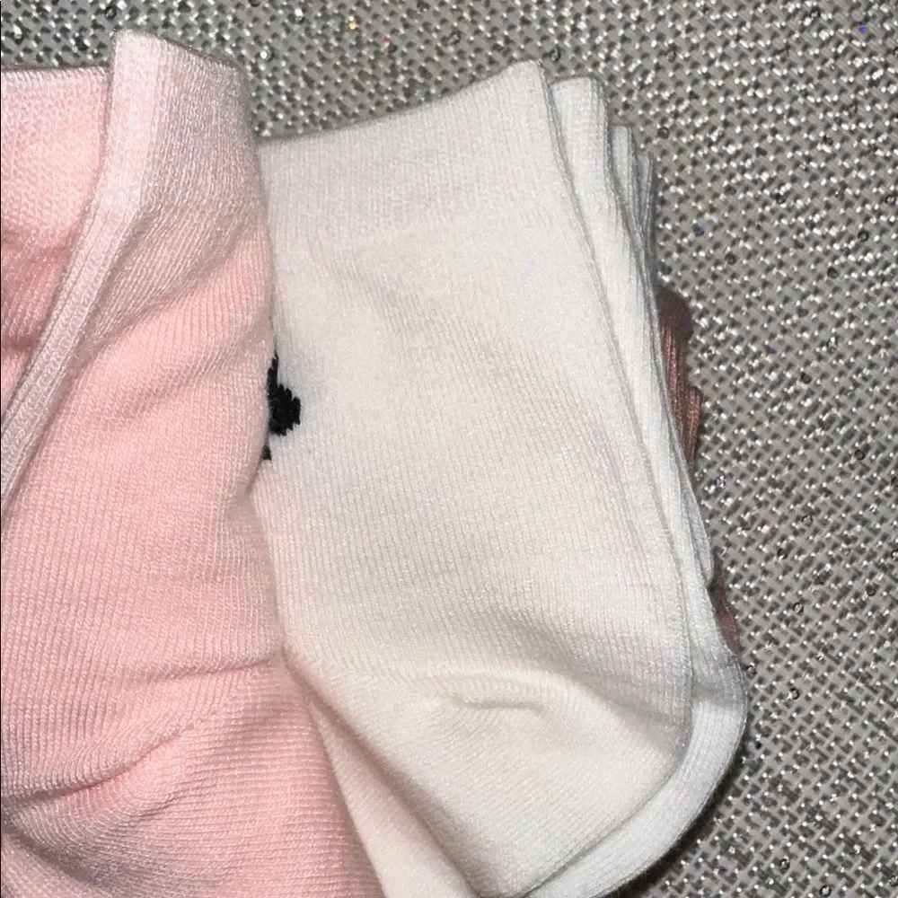 kate spade 6 pairs White Pink Mauve Quarter Cotton Blend Socks